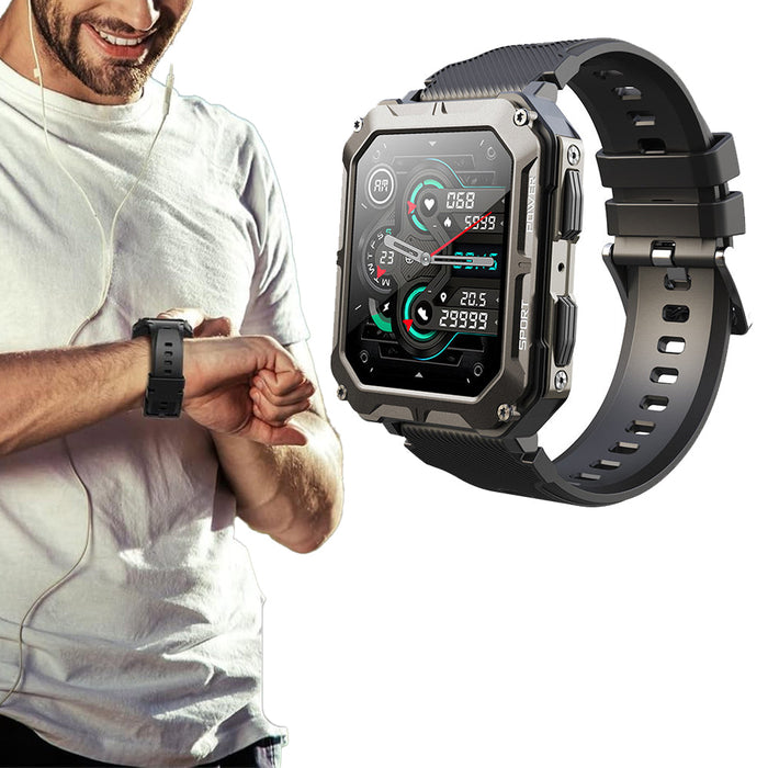 1.83-Inch Military Smart Watch Bluetooth Tactical Fitness Tracker