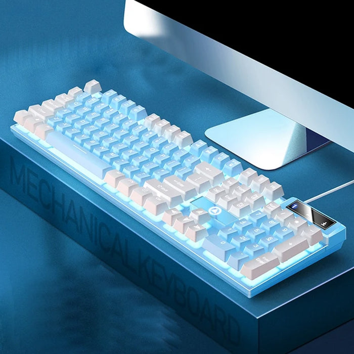 104-Key Wired Mechanical Gaming Keyboard with Backlit Typewriter