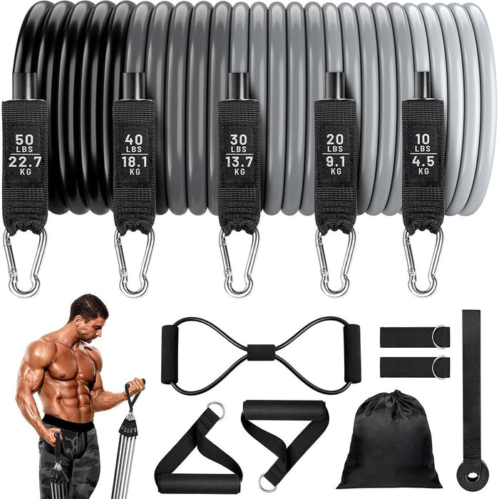 11pcs Resistance Bands Set for Yoga Pilates Abs Workout Training