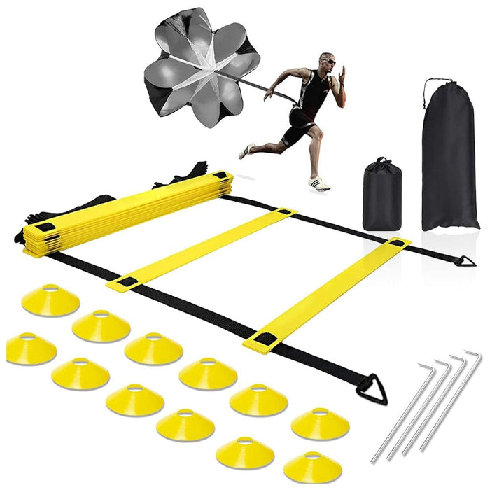 12-Rung Speed Agility Ladder Set for Soccer Football Footwork Training