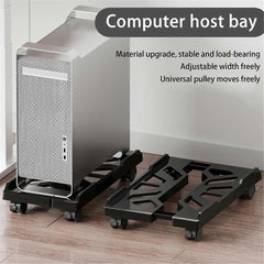 Adjustable Mobile CPU Tower Stand with Rolling Caster Wheels