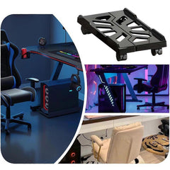 Adjustable Mobile CPU Tower Stand with Rolling Caster Wheels