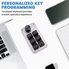 6-Key 1-Knob RGB Mini Wired Mechanical Keyboard for Gaming Design