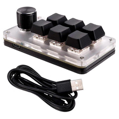 6-Key 1-Knob RGB Mini Wired Mechanical Keyboard for Gaming Design