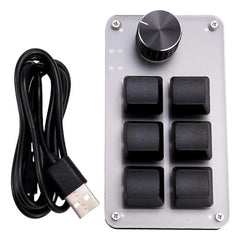 6-Key 1-Knob RGB Mini Wired Mechanical Keyboard for Gaming Design