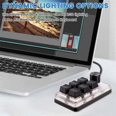 6-Key 1-Knob RGB Mini Wired Mechanical Keyboard for Gaming Design