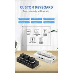 MK321G 3-Key Mini Mechanical Keyboard Blue Switch USB 2.4G for OSU