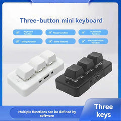 MK321G 3-Key Mini Mechanical Keyboard Blue Switch USB 2.4G for OSU