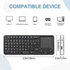 Mini Backlit Bluetooth Keyboard with IR Learning and 2.4G Touchpad