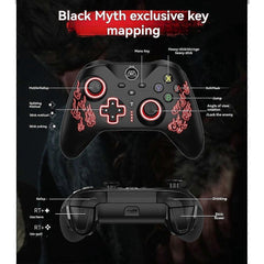 Black Wireless RGB Controller with Hall Triggers for PC Android