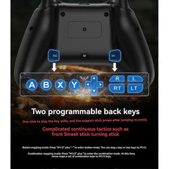 Black Wireless RGB Controller with Hall Triggers for PC Android