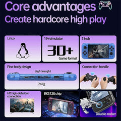 RG50XX Retro Game Console 5 Inch 64G 20000+ Games Linux PSP 3D Joystick