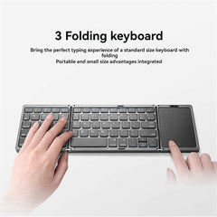 B089T Folding Wireless Bluetooth Keyboard with Trackpad for iOS