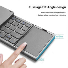 B089T Folding Wireless Bluetooth Keyboard with Trackpad for iOS