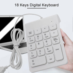 Mini USB Wired 18-Key Numeric Keypad for Accounting Laptop Windows