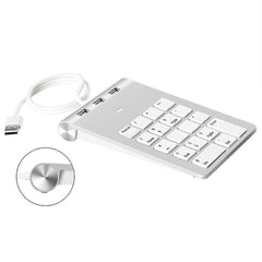 Mini 18-Key Numeric Keypad with 3-Port USB Hub for Laptop