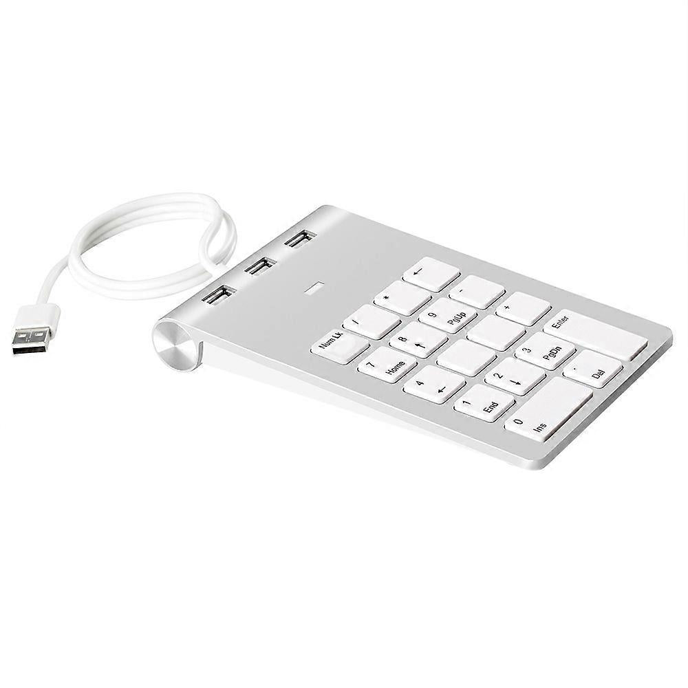 Mini 18-Key Numeric Keypad with 3-Port USB Hub for Laptop