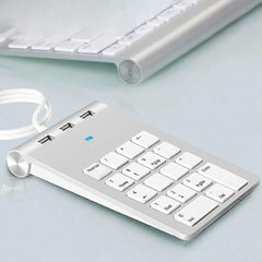 Mini 18-Key Numeric Keypad with 3-Port USB Hub for Laptop