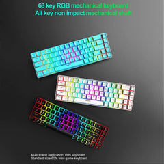 Wired Mechanical Gaming Keyboard 68 Keys RGB Backlit for Gamers