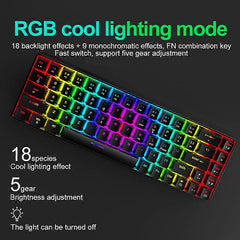 Wired Mechanical Gaming Keyboard 68 Keys RGB Backlit for Gamers