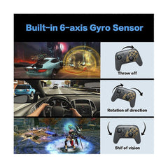 Bluetooth Game Controller with 6-Axis Handle for Console - D
