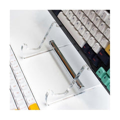 2-Tier Clear Acrylic Display Stand for Mechanical Keyboard Tablet