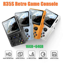 R35S Retro Handheld Game Console 3.5 Inch IPS 16G+64G 10000+ Games