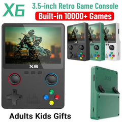 X6 Handheld Game Console 3.5 Inch IPS 10000+ Games 11 Simulators