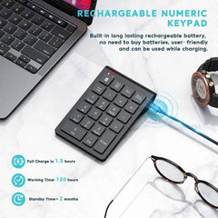 Wireless Bluetooth 22-Key Slim Numeric Keypad for Laptop