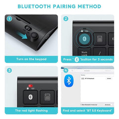 Wireless Bluetooth 22-Key Slim Numeric Keypad for Laptop