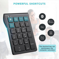 Wireless Bluetooth 22-Key Slim Numeric Keypad for Laptop