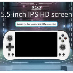 X55 Handheld Game Console 5.5 Inch IPS 16G+128G RK3566 Linux
