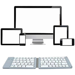 Dual Folding Wireless Bluetooth Keyboard Mute for Phone Tablet PC
