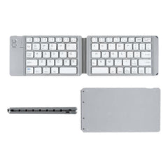 Dual Folding Wireless Bluetooth Keyboard Mute for Phone Tablet PC