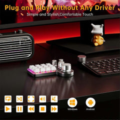 Custom 12-Key 4-Knob USB Mechanical Macro Keyboard for Gaming