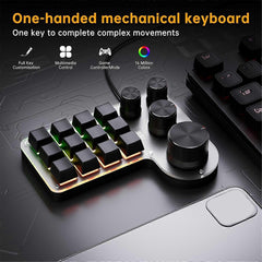 Mini Custom 12-Key 4-Knob RGB BT Mechanical Macro Keyboard