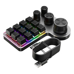 Mini Custom 12-Key 4-Knob RGB BT Mechanical Macro Keyboard