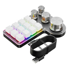 Custom 12-Key 4-Knob USB Mechanical Macro Keyboard for Gaming