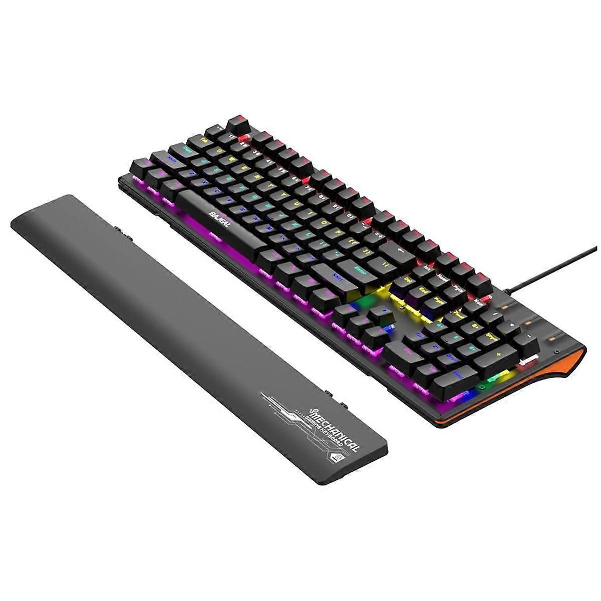 Wired Mechanical Keyboard with Hand Rest RGB Green Axis Ergonomic