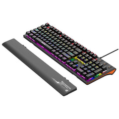 Wired Mechanical Keyboard with Hand Rest RGB Green Axis Ergonomic