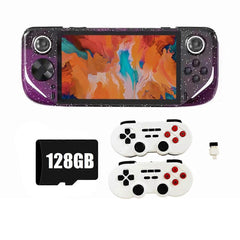 E6 Plus Handheld Game Console 5 Inch 128G 20000 Games + 2 Controllers