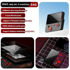 E5 Handheld Game Console 5 Inch 64G 15000 Games 6000mAh 13 Emulators