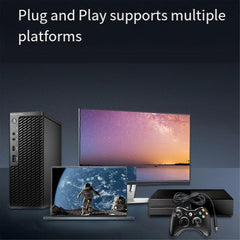 USB Wired Gamepad with Earphone Port for PC Xbox360 - A