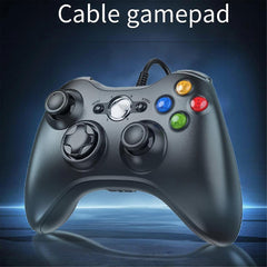 USB Wired Gamepad with Earphone Port for PC Xbox360 - A