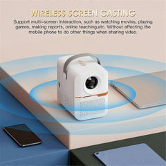 P10 1080P Mini Projector 4K WiFi Bluetooth Android 10 - White