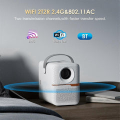 P10 1080P Mini Projector 4K WiFi Bluetooth Android 10 - Black