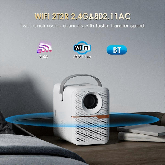 P10 1080P Mini Projector 4K WiFi Bluetooth Android 10 - Black