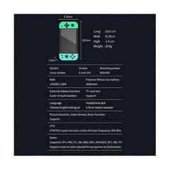 X51 Handheld Game Console 5 Inch IPS 64G 10 Simulators Two Player