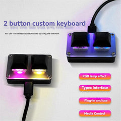 2-Key RGB OSU Gaming Keyboard Copy Paste Programmable Mechanical Keypad