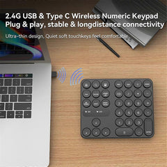 35-Key Rechargeable Dual Bluetooth Numeric Keypad External Numpad